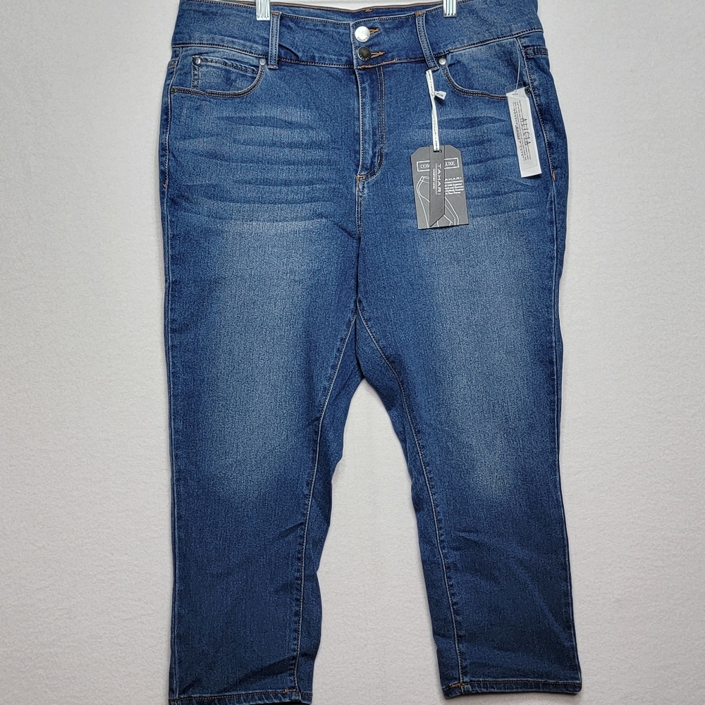 Tahari Double Button Capri Jeans SIZE 16‎ Women's #882